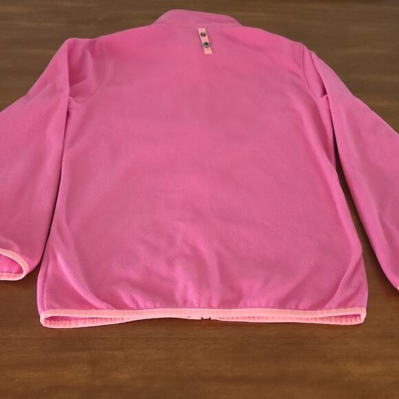 The North Face Jacket Girl's Large Pink Fleece Full Zip &  Pockets Mock Neck EUC - Picture 7 of 8
